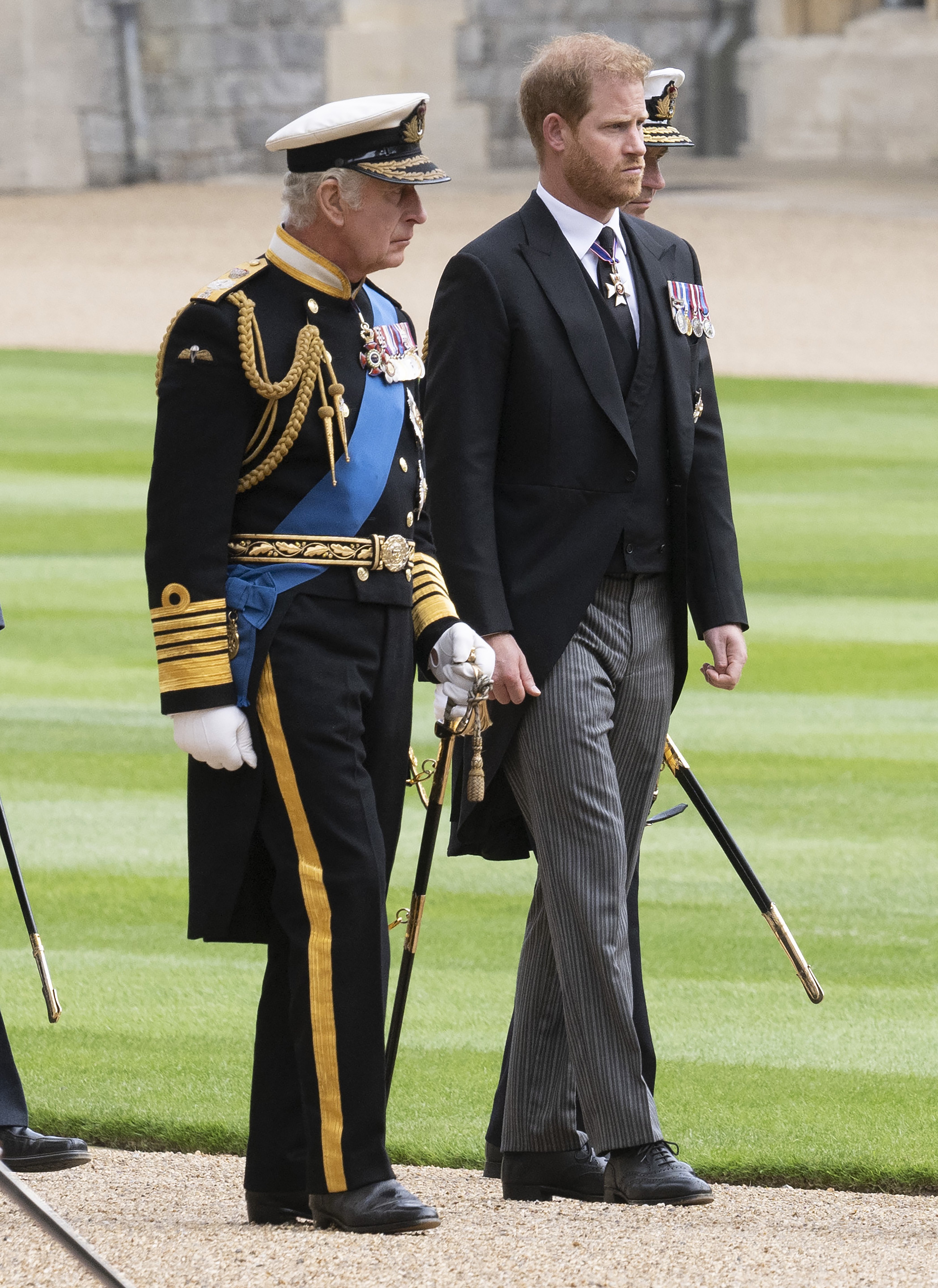 King Charles III and Prince Harry, Duke of Sussex inside Windsor Castle on September 19, 2022 in Windsor, England. | Source: Getty Images