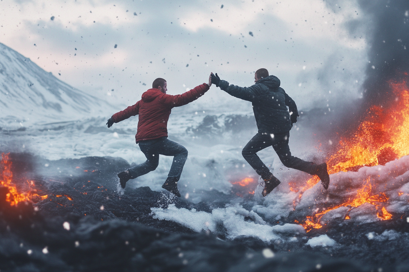 Two men celebrating | Source: Midjourney