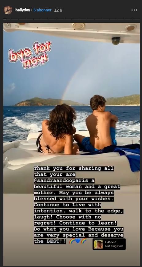 Un message touchant de Laeticia à Sandra | Source: la story d'Instagram de Laeticia Hallyday