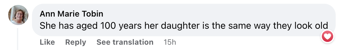 A comment left on a picture of Maria Shriver and her granddaughter | Source: facebook.com/NYPost