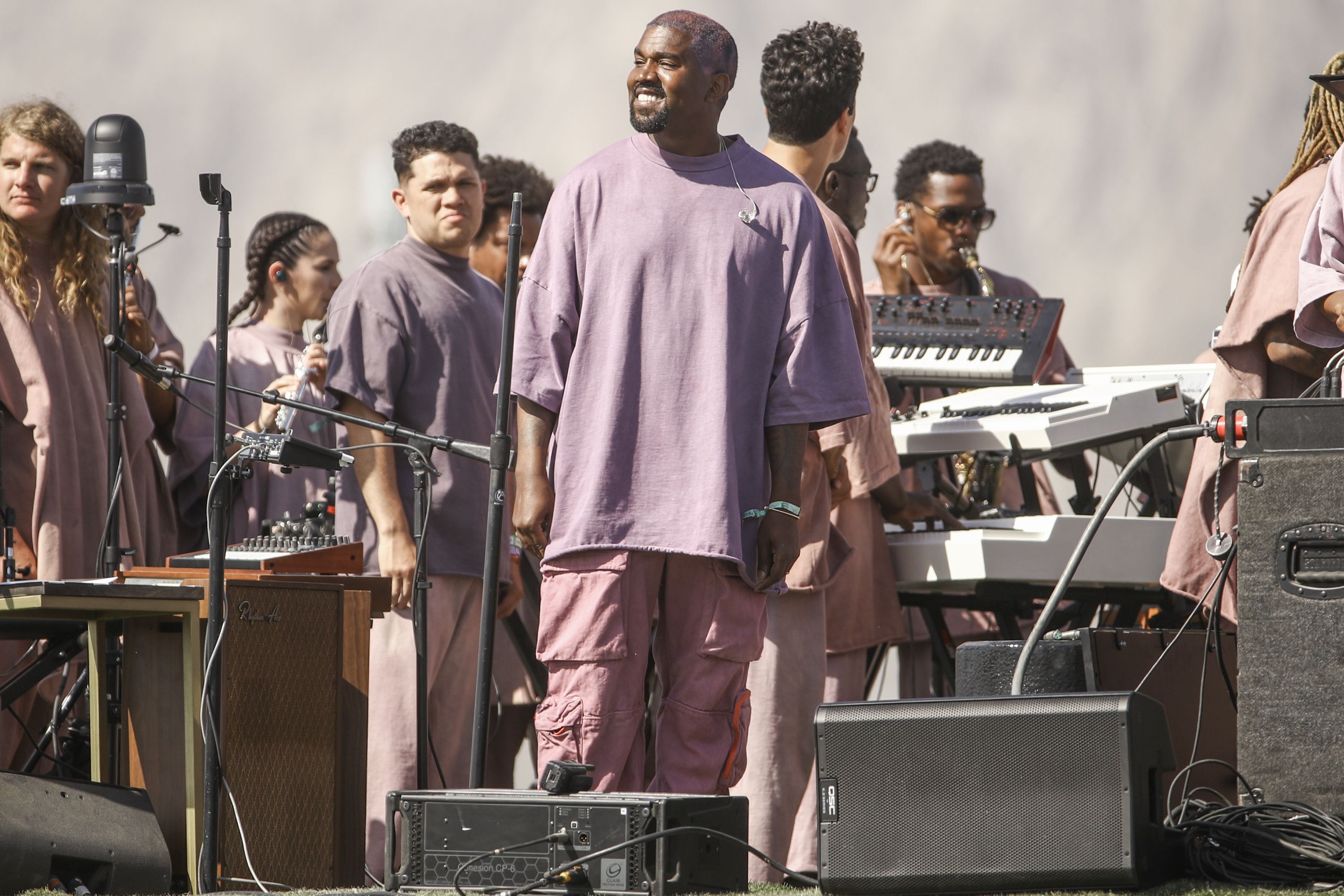 Kanye West performs Sunday Service during the 2019 Coachella Valley Music And Arts Festival on April 21, 2019 in Indio, California. | Source: Getty Images