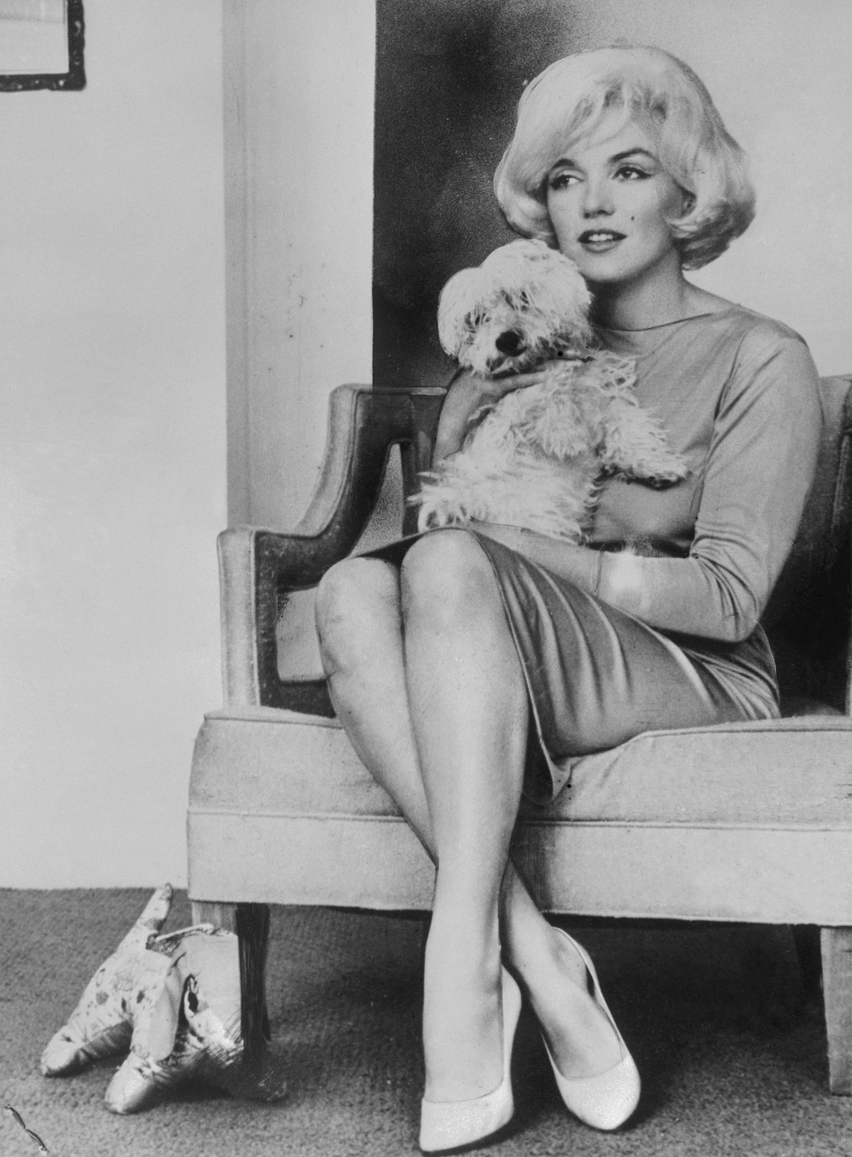 Marilyn Monroe posing with her dog | Source: Getty Images