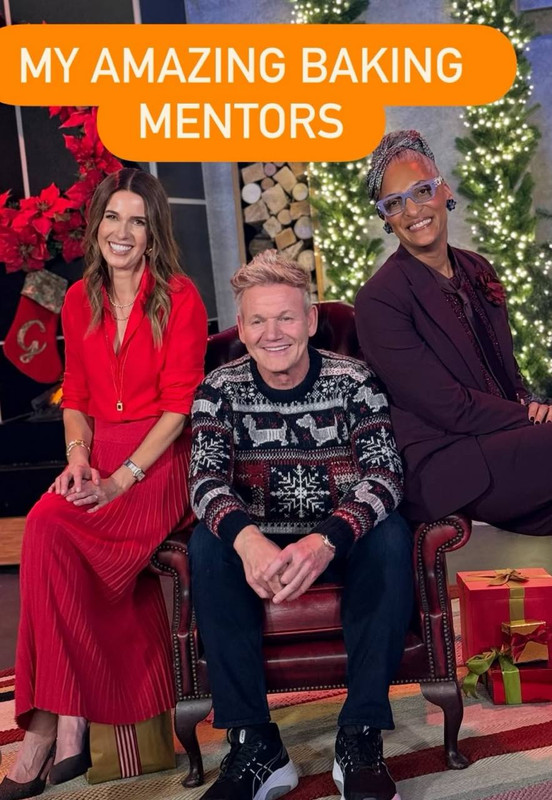 The fifth photo, captioned "MY AMAZING BAKING MENTORS," was a warm, festive shot from what looked to be a holiday baking set. Seated between two women dressed in red and burgundy, Gordon Ramsay sported a Christmas jumper featuring reindeer and snowflakes. Surrounded by fairy lights, presents, and wreaths, the atmosphere radiated seasonal cheer and television magic. | Source: Instagram/gordongram
