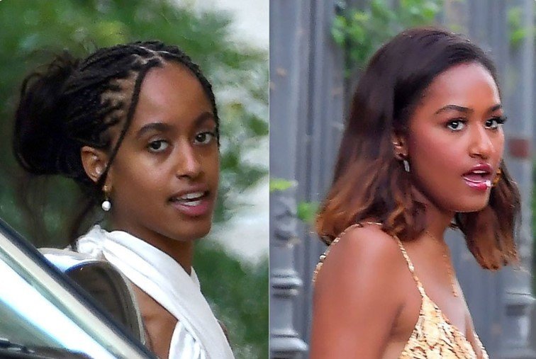 Malia and Sasha Obama spotted at the Palais des Papes in celebration of father's day | Photo: Twitter/FaceShoppy