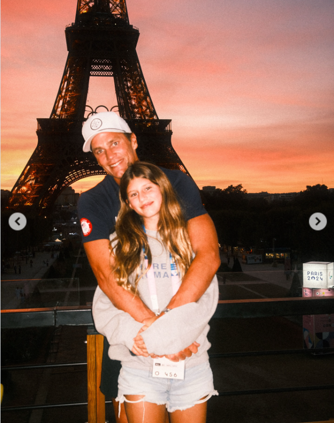 Tom and Vivian Brady take a photo in front of the Eiffel Tower in Paris, as seen from a post dated December 5, 2025. | Source: Instagram/tombrady