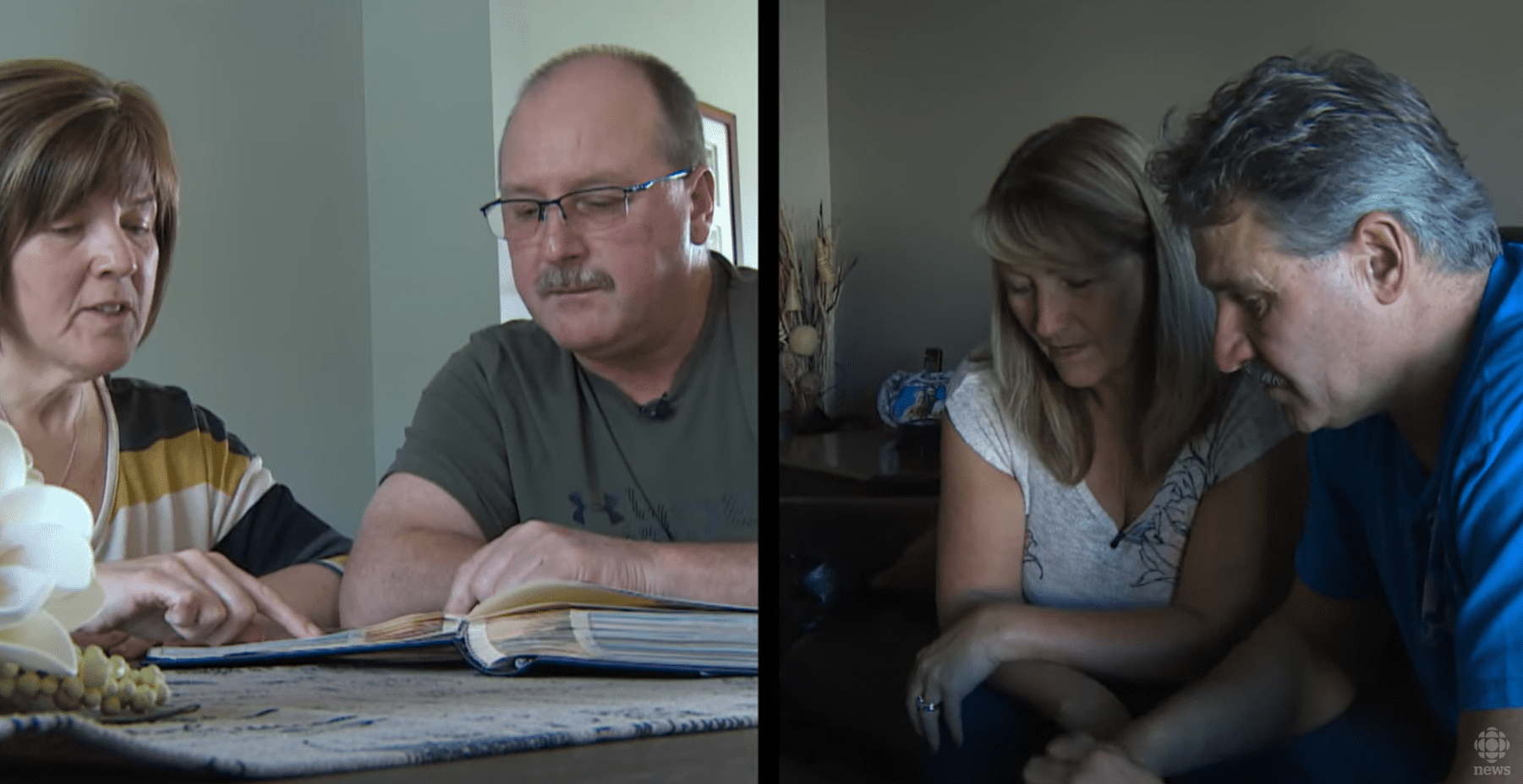 [Left] Craig Avery with his wife; [Right] Clarence Hynes with his wife. | Source: youtube.com/CBC News: The National