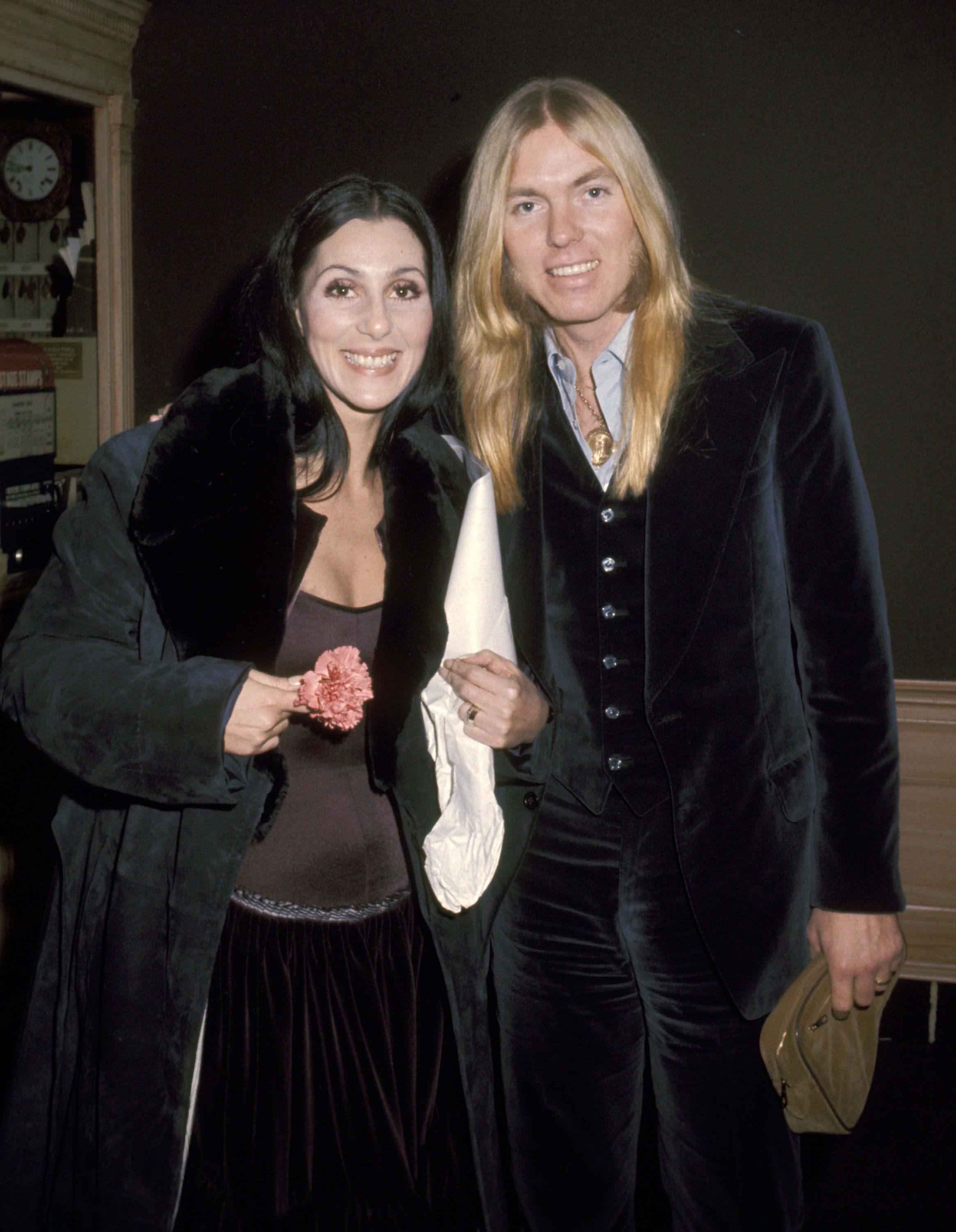 Cher and Gregg Allman at the Georgetown Inn for Jimmy Carter's Inauguration on January 21, 1977, in Washington D.C. | Source: Getty Images