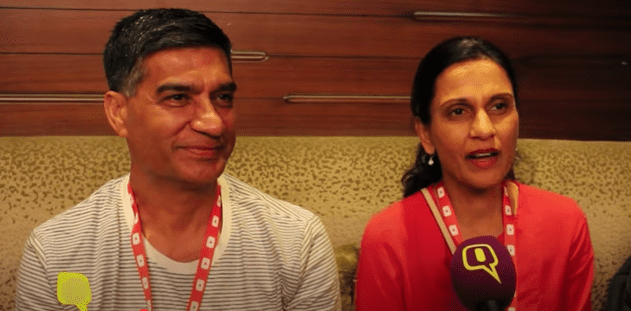 Lilly Singh's parents in an interview with The Quint. | Source: YouTube.com/TheQuint