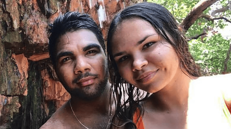 Shantelle Johnson y su pareja Colen Nulgit. Fuente> Twitter/CNN