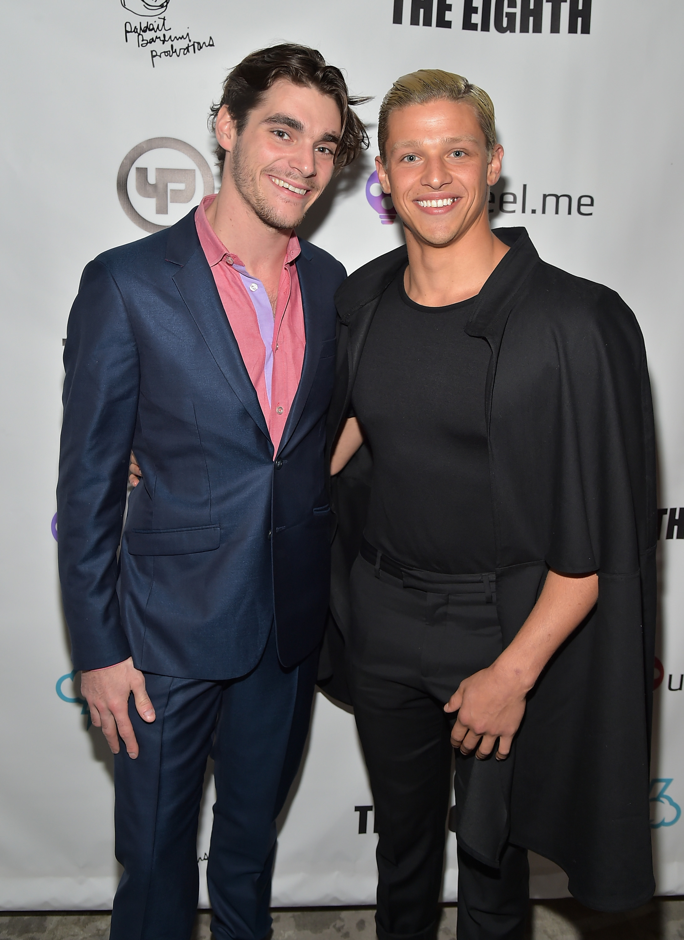 RJ Mitte and Spencer Lofranco attend the "King Cobra" cast dinner on April 15, 2016, in New York City. | Source: Getty Images