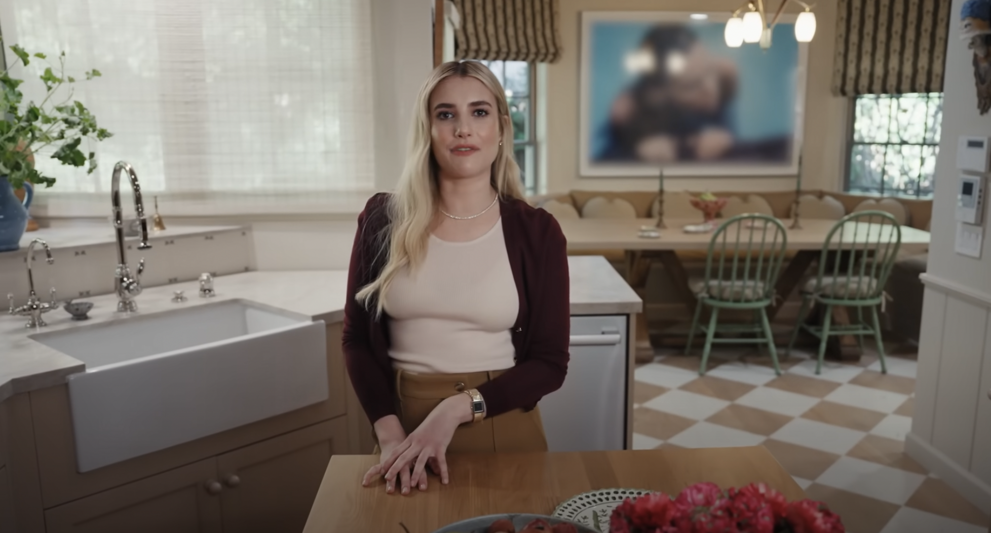 Emma Roberts' kitchen featured in Architectural Digest, dated April 2024 | Source: YouTube/Architectural Digest