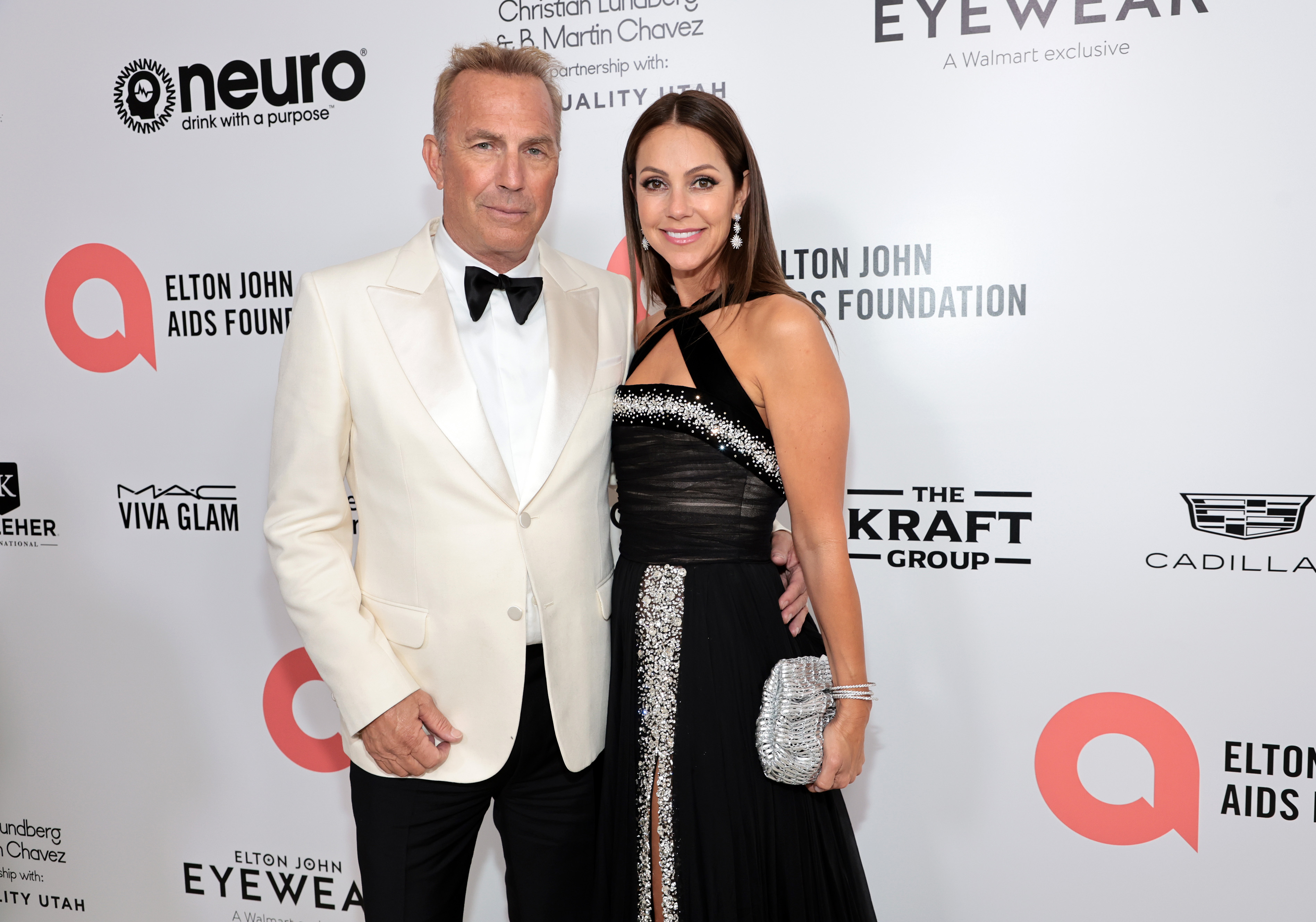 Kevin Costner and Christine Baumgartner in West Hollywood, California, on March 27, 2022 | Source: Getty Images