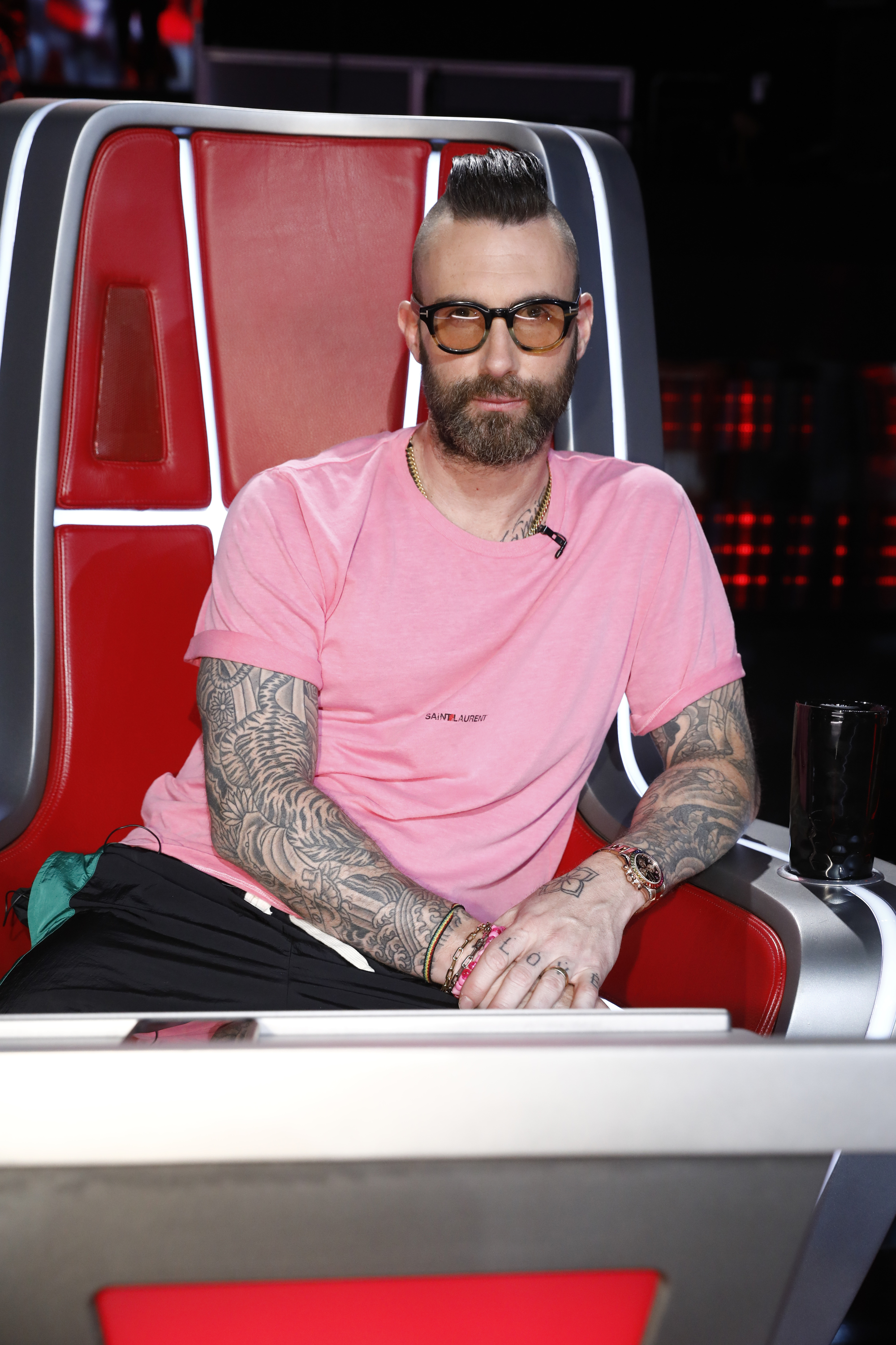 Adam Levine is pictured on "The Voice" season 16, dated May 12, 2019 | Source: Getty Images