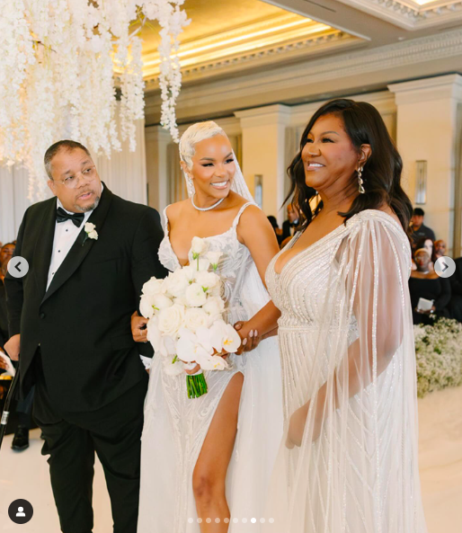 LeToya Luckett being walked down the aisle by her mom, Pamela Luckett, and an unidentified man, posted on August 1, 2024 | Source: Instagram/valeisha