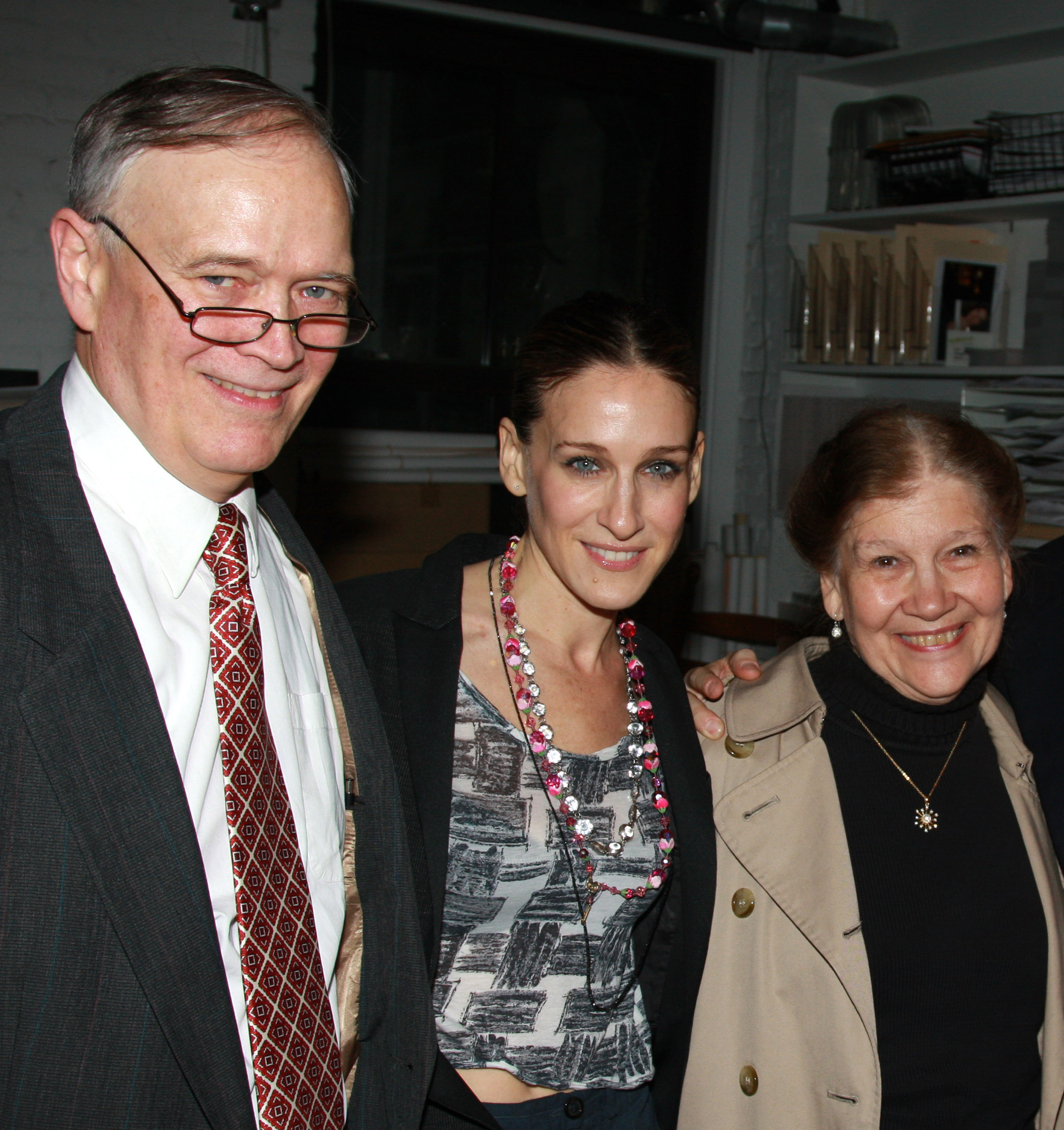 Paul Forste, Sarah Jessica Parker, and Barbra Forste attend the after party for The Culture Project's "Betrayed" on opening night on February 6, 2008, in New York City. | Source: Getty Images