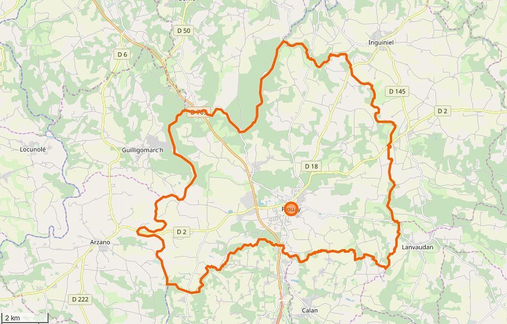 Map des limites communales de Plouay. | Wikimedia Commons