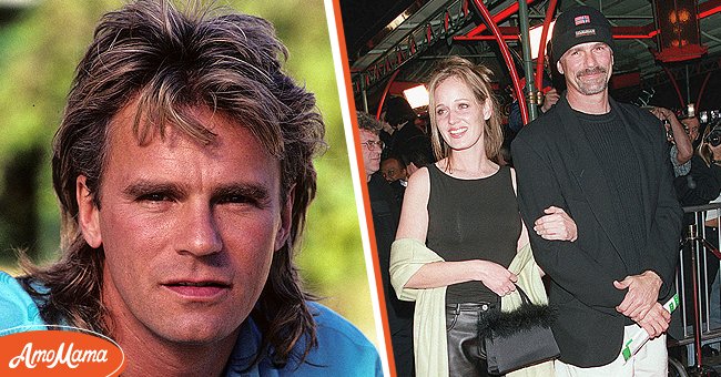 A portrait of Richard Dean Anderson as Angus MacGyver [left] Richard Dean Anderson and his partner, Apryl Prose [right] | Photo: Getty Images