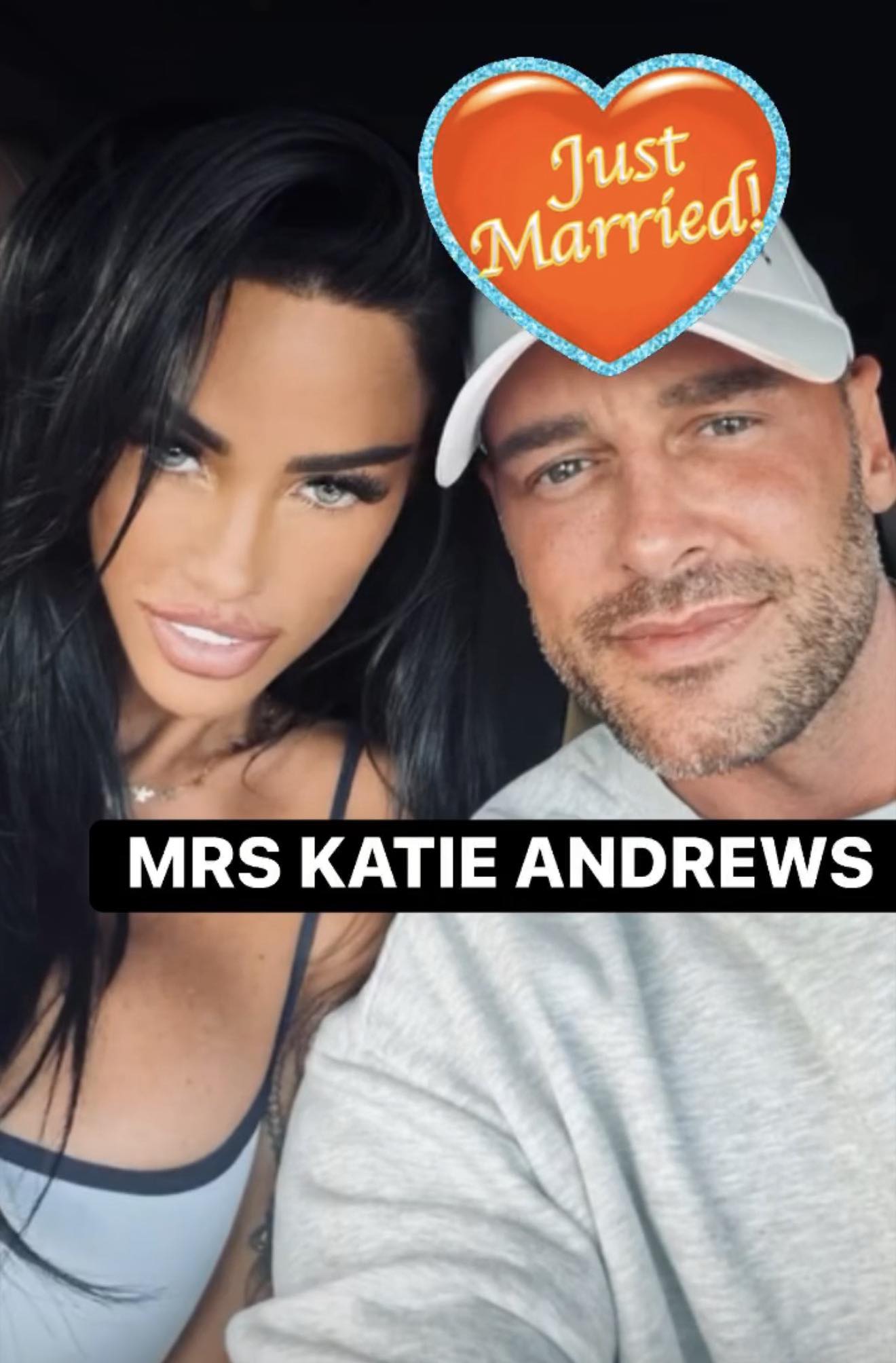 Katie Price and Lee Andrews pose for a selfie, posted on 9 April 2026. | Source: Getty Images