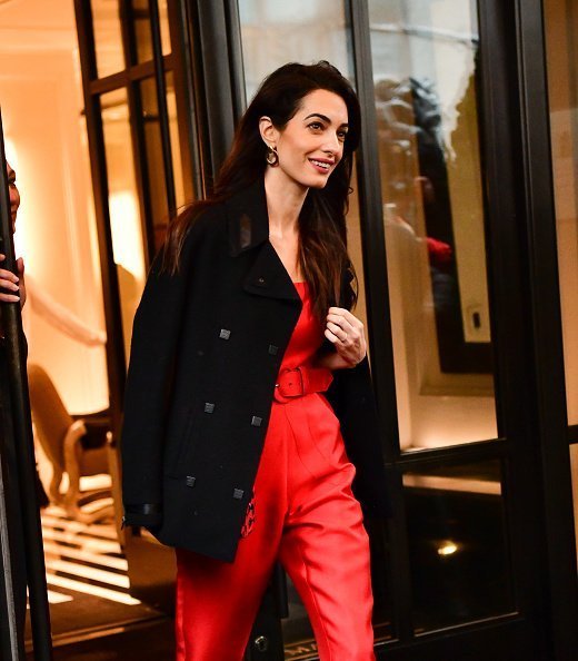 Amal Clooney leaves The Mark Hotel after attending Meghan, Duchess of Sussex's baby shower on February 20, 2019 in New York City. | Photo: Getty Images