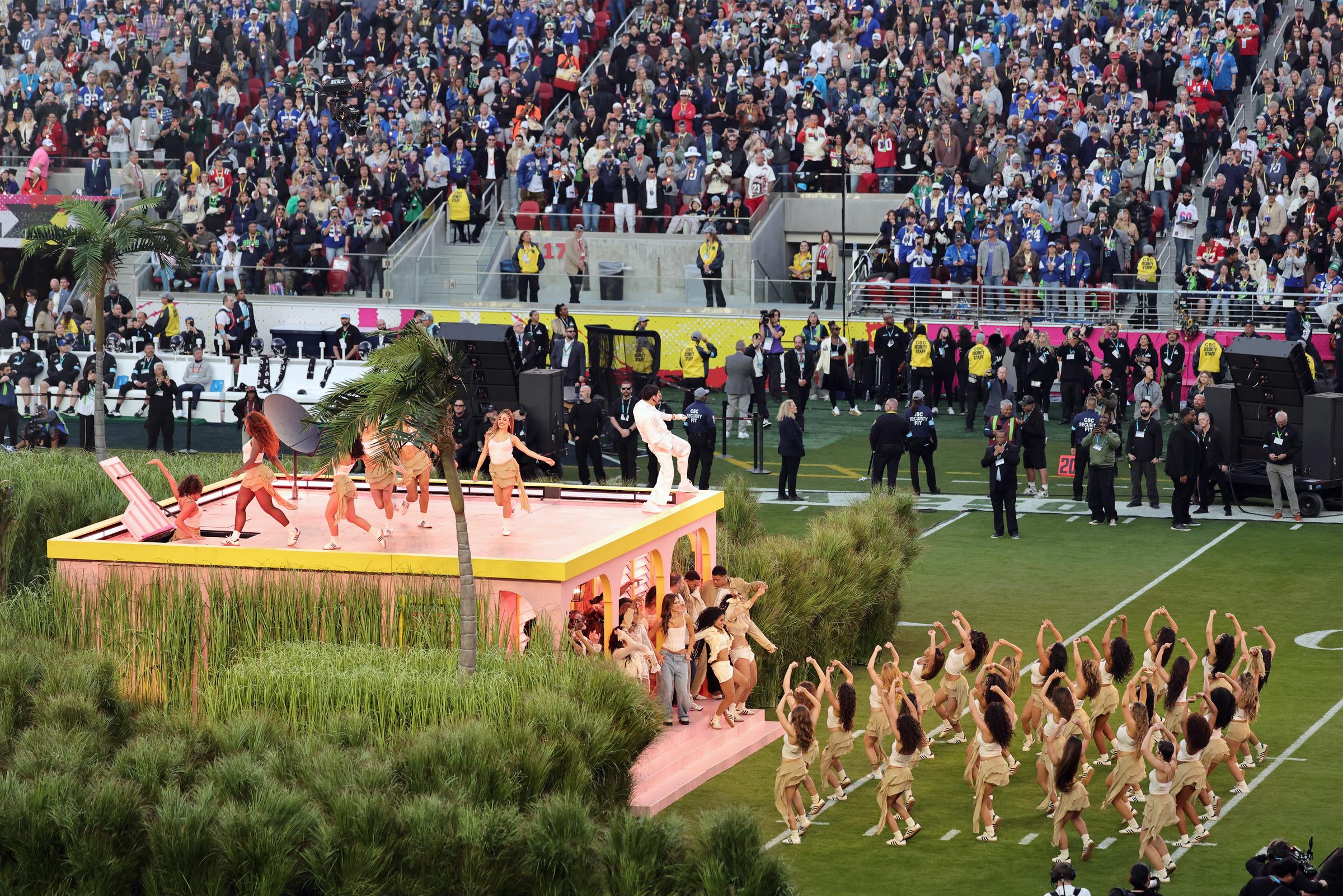 Bad Bunny performs onstage during the Apple Music Super Bowl LX Halftime Show at Levi's Stadium on February 8, 2026 in Santa Clara, California | Source: Getty Images