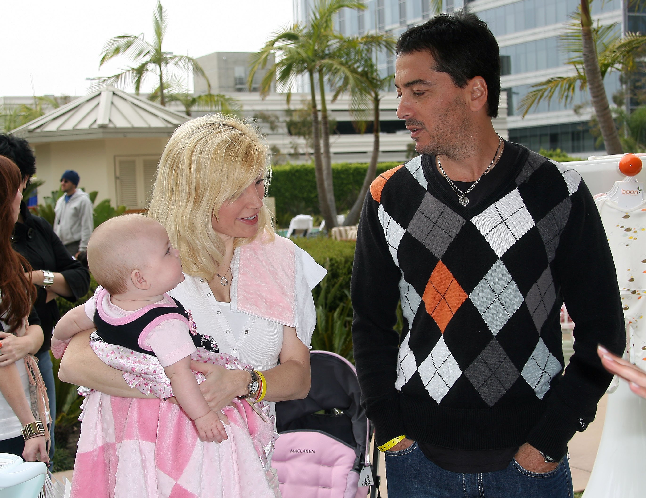 Scott Baio with wife Renee Sloan and their baby daughter Bailey during The Silver Spoon Hollywood Dog and Baby Buffet at the Hyatt Century City Hotel on May 9, 2008 in Los Angeles, California. / Source: Getty Images