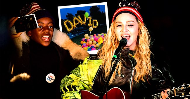 David Banda and Madonna at Washington Square Park in support of Hillary Clinton on November 7, 2016, in New York City, and a snippet of Banda's 16th birthday celebration uploaded on September 27, 2021 | Photos: James Devaney/GC Images/Getty & Instagram/madonna