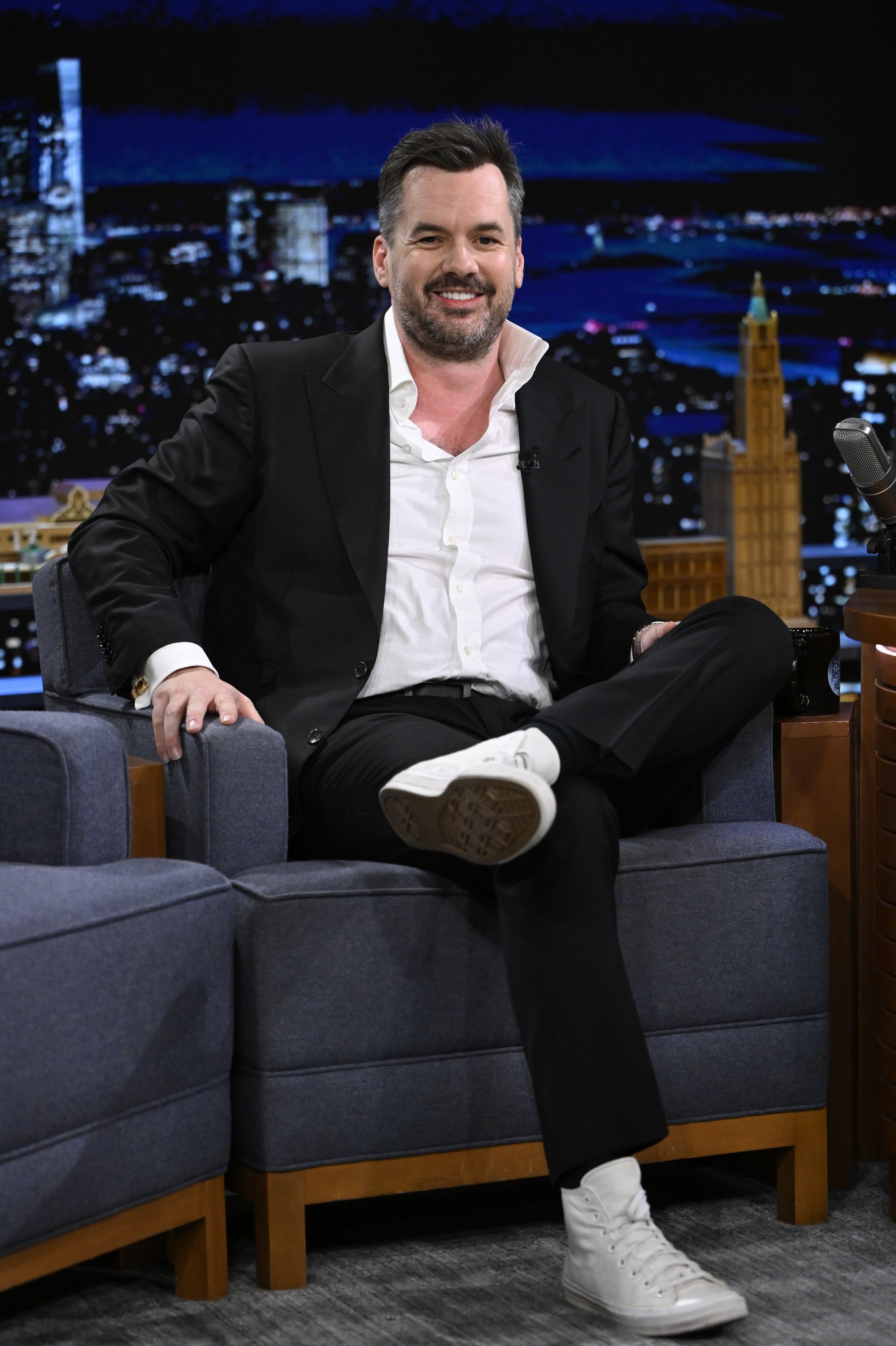Jim Jefferies is pictured during an interview on "The Tonight Show Starring Jimmy Fallon" on March 24, 2022, in an unspecified location | Source: Getty Images