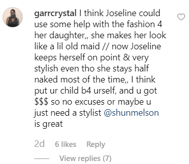 Comments on Joseline Hernandez's post.| Photo: Instagram/ Joseline Hernandez.