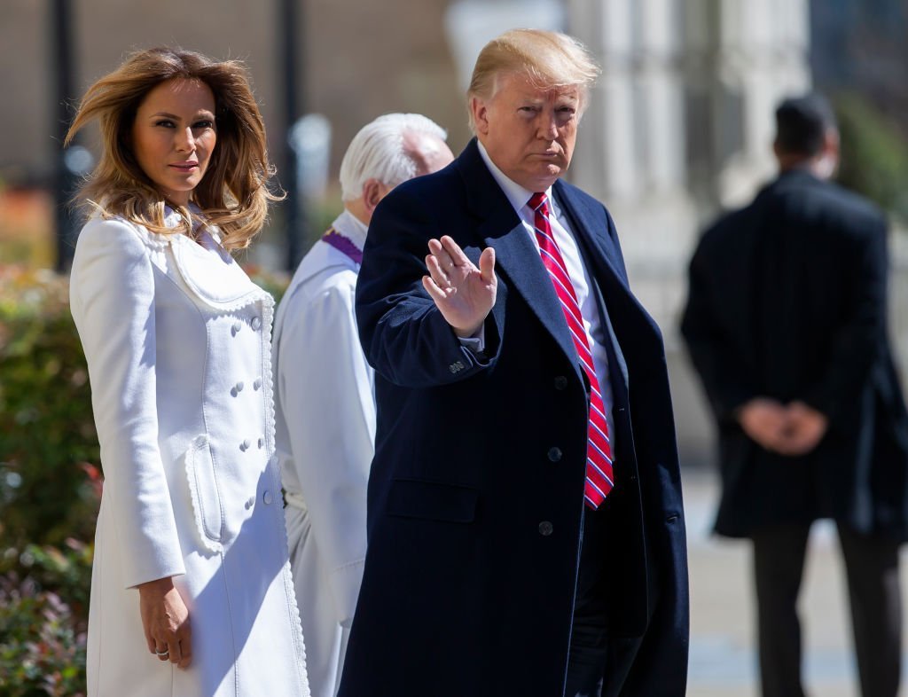 Melania Trump and Donald Trump attending church service at St. John's Church for St. Patrick's Day in 2019 | Photo: Getty Images