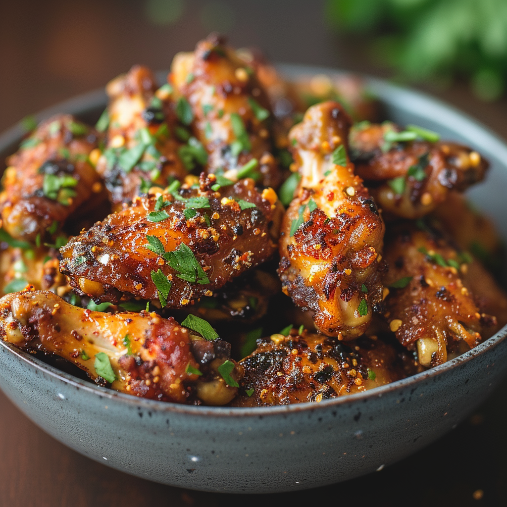 A bowl of chicken wings | Source: Midjourney