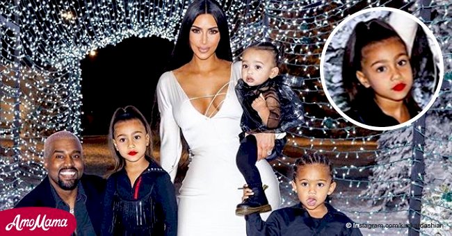 Kim Kardashian's daughter North stole the show on Christmas photo with controversial makeup