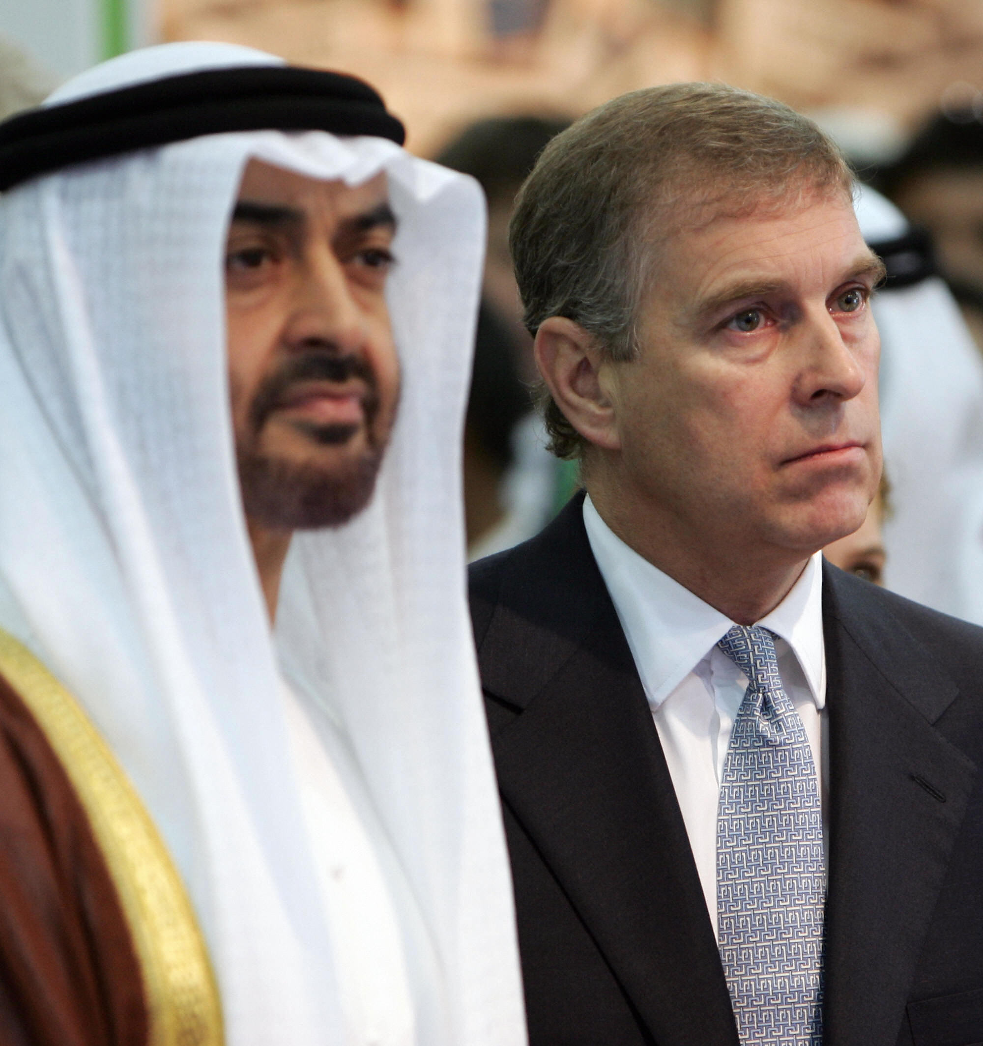 Mohammed bin Zayed Al Nahyan and Mountbatten-Windsor during the opening ceremony of the World Future Energy Summit on January 21, 2008, in the Emirati capital. | Source: Getty Images