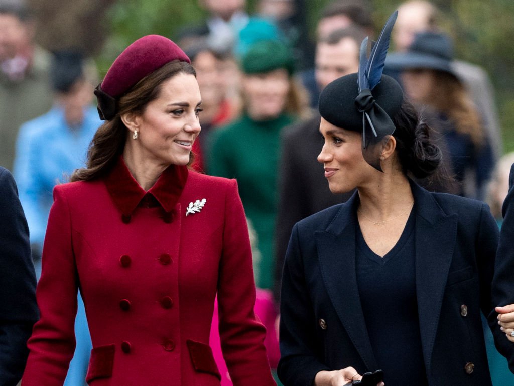 Kate Middleton and Meghan Markle attend Christmas Day Church service at Church of St Mary Magdalene on the Sandringham estate on December 25, 2018 in King's Lynn, England. | Photo: Getty Images